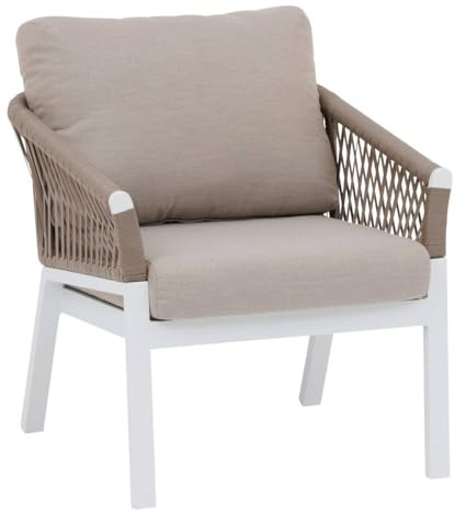 Hespéride - Garten-Lounge-Sessel Oriengo Taupe & Weiß - Taupe/Weiß