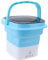 HEEPDD Mini-Faltbare Waschmaschine, Tragbare Eimer-Waschmaschine für den Haushalt, Multifunktionaler Waschmaschinen-Abflussrohr-Adapter für Babykleidung (Blau+Weiß)