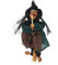 Egujiwa Halloween Hängende Hexenpuppen Sprachsteuerung Prop Animierter Geist Gruseliger Reitbesen Wandbehang Party Outdoor Home Dekoration Spielzeug (Grün)