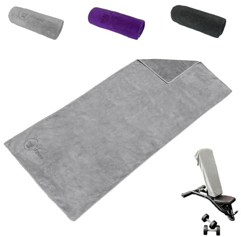 PASA Fitness Sport Handtuch Mikrofaser 120x60cm – Saugstark, Flauschig & Schnelltrocknend - Ideal für Sport/Fitnessstudio, Reisen, Strand, Wellness & Yoga (Grau/Grey)