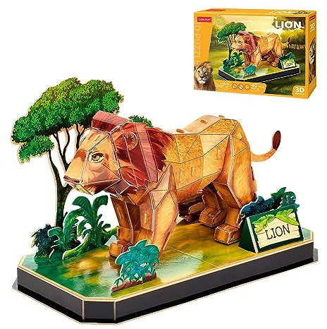 Puzzle 3D Löwen - 3 D Puzzle Für Kinder Und 3 D Puzzle Erwachsen | 3D Puzzle Kinder +5 Jahre | 3D Puzzle Erwachsene | Einfache Montage | 40 Teiile