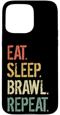 Eat Sleep Brawl Repeat Stars Lustiges Videospiel Hülle für iPhone 15 Pro Max