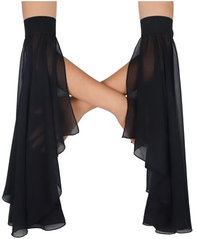 keland Gothic Hexe Armstulpen Chiffon Hxenärmel Vampir Handschuhe Halloween (X-Schwarz)