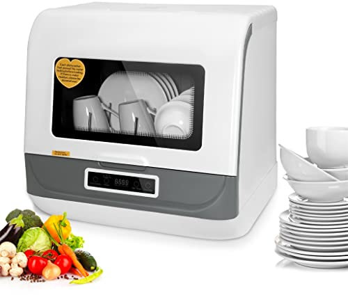 Countertop Dishwasher Home Multifunctional Professional Smart Portable Desktop Dishwasher (Color : White, Size : 450 * 405 * 450mm)