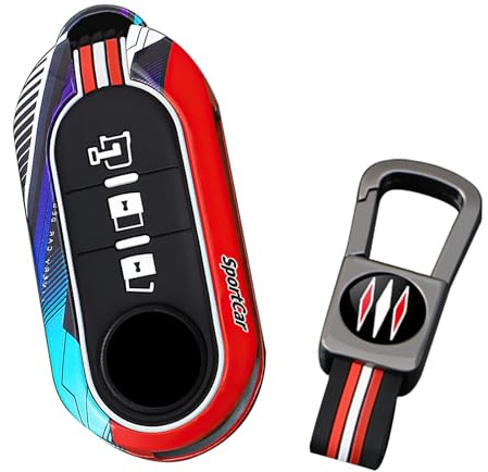 ontto Coque de protection pour clé de voiture à rabat compatible avec Peugeot Boxer pour Citroën Jumper pour Opel Combo 2012-2017 Alliage de zinc Coque de protection porte-clés Accessoires 3 boutons-C