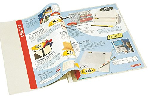 Esselte Catalogue Punched Pocket, Pack of 5, A4, Transparent, Matte, 90 Micron PVC Material, 54902