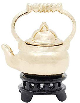Odoria 1/12 Miniatur Teekanne Puppenhaus Teekessel Zubehör, Gold