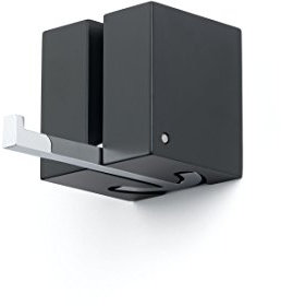 Pieperconcept Wandhaken Buche schwarz matt-lack 6x6x6 cm ausklappbar metall-glanz verchromt