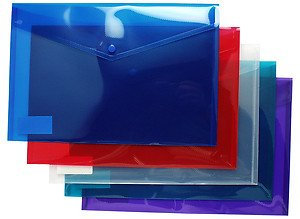 Tiger Dokumententasche mit Druckknopf, Kunststoff, DIN A3, bunt, 5 Stück