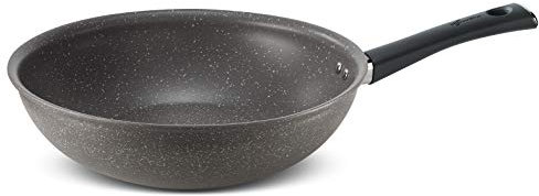 Lagostina Lavinia Saltapasta, Wok Antiaderente, Alluminio, Grigio Scuro, 28 cm