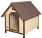 Kerbl Pet Hundehütte 4-Seasons, Wetterfestes Bitumendach, Schützt vor Hitze und Kälte, Transparenter Lamellenschutz, Höhenverstellbare Füße, Holz mit Schutzlack, Einfache Montage