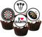 PRECUT Darts Cupcake Toppers, Dart Theme Cake Decorations, Edible Dartboard Birthday Party Decoration 24 x 1.5 Inch 4cm (24)