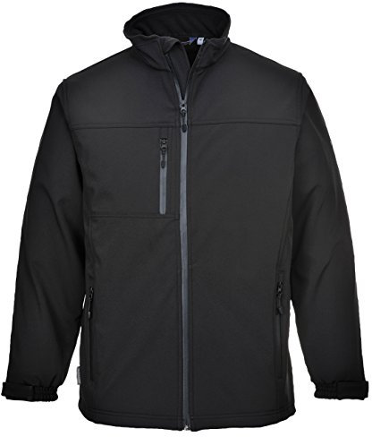 Portwest Chaqueta Softshell (3 Capas), Tamaño: XS, Color: Negro, TK50BKRXS