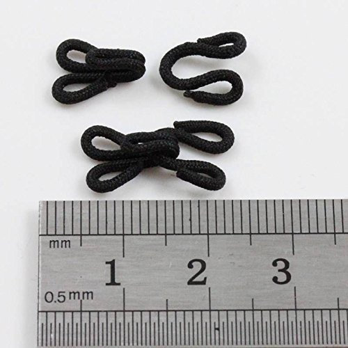 6 Pairs x Fabric Covered Hook & Eye Bra Fasteners *3 Sizes* SEW ON Fur Coat Fastener (Black Small 18x10mm (H1478))