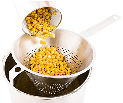 Restaurantware Stainless Steel China Cap Coarse Strainer, 16.5 x 9 x 8.5 In