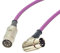 Angled Midi Lead. Pedal Board Cord, Keyboard, Synth, Foot Switch Cable. 5 Pin Din (25cm, Purple)