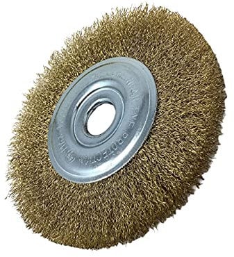 Vetrineinrete® Spazzola circolare per mola smerigliatrice da banco Ø 150 mm disco in acciaio per lavori di sbavatura satinatura e lucidatura A28