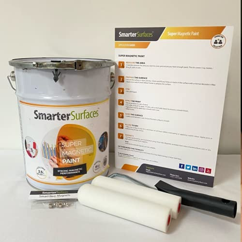 Peinture Super Magnétique Smart 6m² - Peinture Pour Créer Des Surfaces À Teneur Magnétique Élevée - Couleur Gris Foncé