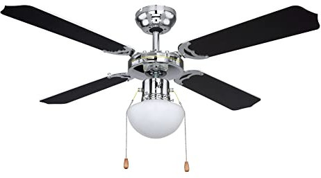 GLOBO Champion Deckenventilator schwarz, weiß E27 106,6x41,5cm