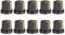 sourcing map 10Pcs 6mm Shaft Hole Knob for Speaker Effect Pedal Amplifier Black Potentiometer Knob Yellow Mark