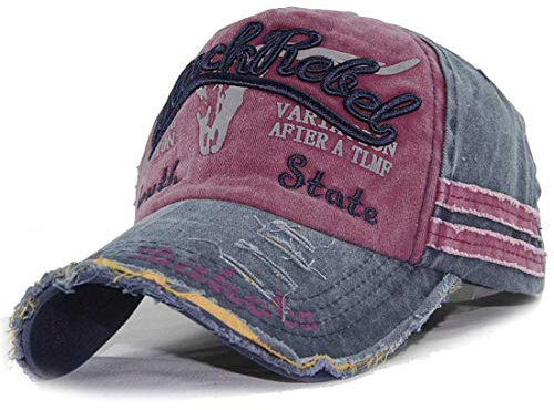 CheChury Vintage Basecap Herren Snapback Distressed Baseball Cap Washed Einstellbare Schirmmütze Freizeit Outdoor Kappe Sport