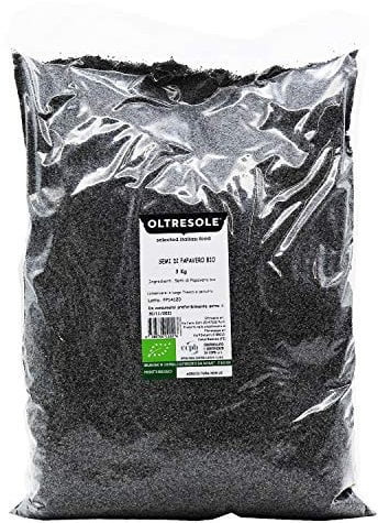 Oltresole, Semillas de Amapola Ecológicas 3 kg, Semillas de Amapola Ecológicas, Ricas en Nutrientes, Ideales para Cocinar y Consumir, Tamaño Conveniente