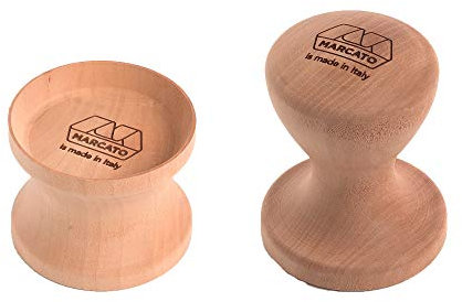 Marcato Corzetti Mold Kit, Fresh Pasta Stamp, Cutting Base + Spiral Shape + Lily Shape, Solid Wood, Made in Italy