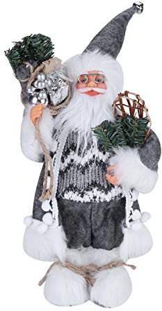 XINCHIA Santa Claus Doll Christmas Standing Figure Santa Claus Doll Plush Handmade Santa Dolls Novelty Xmas Decor Home Ornaments Gifts Home Party Indoor Decorations Xmas Ornaments for indoors 40cm