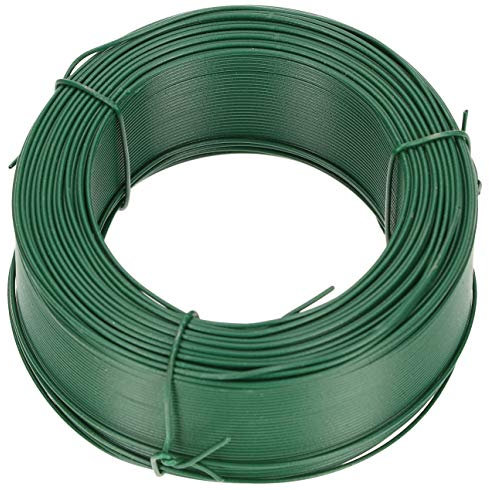 Filo da Giardino 1,00 x 100 m Rivestimento in PVC Filo per Piante Verdi Filo per Legare Filo di Tensione Filo per Recinzione Zincato