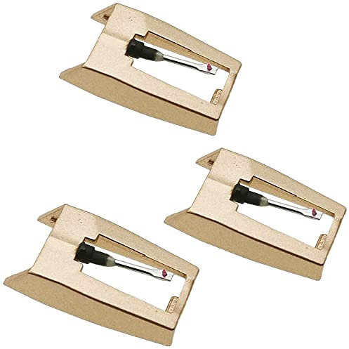 Record Player Needle, Upgraded Golden Needle with Dimond Stylus Replacement for Turntable, Vinyl Record Player, lp, Phonograph(Pack of 3)