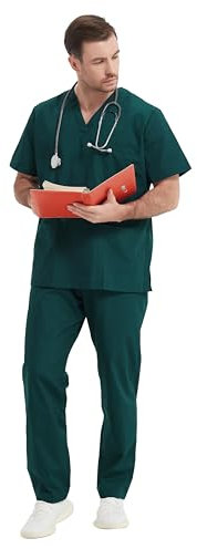 MISEMIYA - Unisex-Schrubb-Set - Medizinische Uniform mit Oberteil und Hose ref.6801-6802 - X-Large, Grün 68