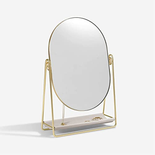 Stackers Taupe & Gold Dressing Table Mirror & Jewellery Stand