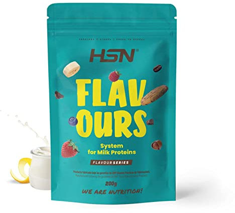 Saborizante para Proteínas Lácteas de HSN | Sabor Yogur Limón 200 g = 66 Tomas Por Envase | Para la Dieta Keto y Vegana | Extremadamente Bajo en calorías y azúcar | No-GMO, Sin Gluten