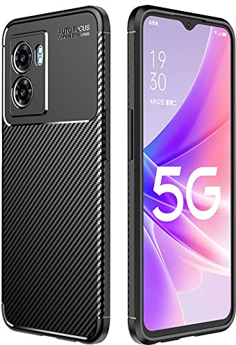 TECHGEAR Carbon Fibre Case for Oppo A57 5G / A77 5G [CarbonFlex Case] Flexible, Shockproof, Ultra Slim, Soft TPU Protective Shell Cover with Carbon Fibre Detailing Designed For Oppo A57 5G & A77 5G
