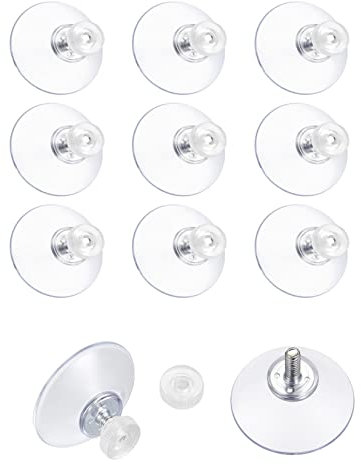 10 Stück Saugnapf Glas Saugnäpfe PVC-Kunststoff mit Gewinde Saugnäpfe mit geriffelter Mutter Extra starke Klebstoff Saugnapf mit M4 M5 Schraube für die tägliche Aufhängung
