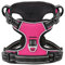 HEELE Hundegeschirr, Zugentlastung, reflektierend, mit gepolstertem Griff, Kontrolle, 2 Metallringe, Geschirr für kleine mittelgroße und große Hunde, Rosa, Rot, M