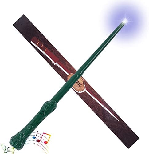 AOMIG Baguette Magique Collector Patronus, Baguette Magique de Luxe Son et lumière, Baguette Magique 31 cm, Baguette Magique pour Magicien, sorcière, Magicien, Cadeau pour Enfants, Vert