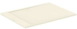 Ideal Standard - Ultra Flat S i.life, Piatto doccia rettangolare 120x80 in resina, Piletta di scarico lato corto, Finitura opaca effetto pietra, Sabbia