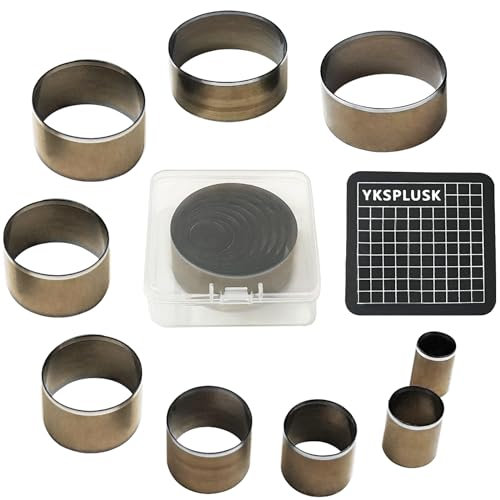 YKSPLUSK Lot de 9 outils de découpe ronds en acier à haute teneur en carbone pour cuir, 15, 20, 25, 30, 35, 40, 45, 50, 55 mm
