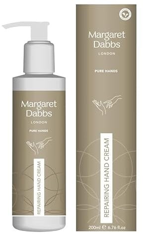 Margaret Dabbs Pure Repairing Hand Cream Deep, Lasting Hydration for Very Dry Skin, Rose and Lemon Scented 200ml