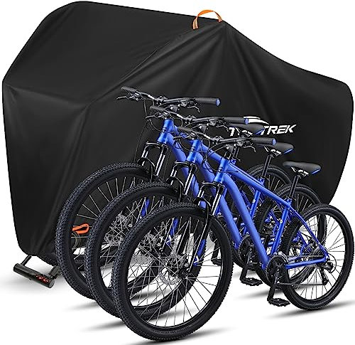 toptrek Fahrradabdeckung wasserdicht, Fahrradgarage 420D Oxford-Gewebe, Regenschutz Fahrrad für jedes Wetter, Fahrradschutzhülle mit Beutel, Fahrradplane 220×120×110cm fahrradabdeckung für 3 fahrräder