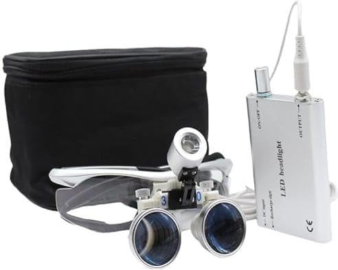 Profi Dental LED Binokular lupen Surgical loupes Binokularlupe Loupes Kopflupe Lupenbrille+ Headlight 3.5 x 420mm