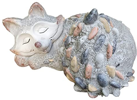 Aspinaworld Gartenfigur, schlafende Fuchs Figur in Steinoptik 40 cm lang, Figur für den Garten, wetterfeste Deko