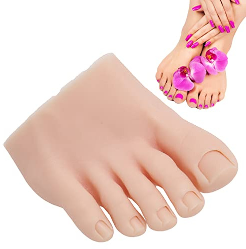 Modèle de Faux Pied D'entraînement, Pied D'entraînement Flexible en Silicone Souple pour L'entraînement des Ongles, Mannequin Demi-pied pour Présentoir D'entraînement en