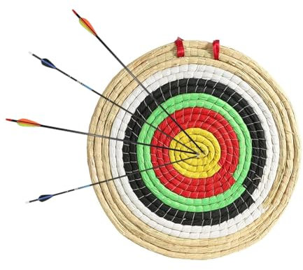 Diana Arco de Paja - Diana Tiro con Arco,Arco de Paja Hecha a Mano, para Tiro con Arco,Flecha,Ballesta,Recurva y Arco Compuesto,(Diámetro 50 cm, Grosor de 3 Capas, 6 CM)