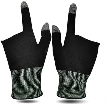 ICSTM Finger Gloves for Gaming, E-Sports Gaming Gloves, Thumb Sleeves for High Sensitive Nano Silver Fiber Material, Gaming Gloves for Touch Screen (Black)