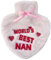 K Collection World's Best Nan Hot Water Bottle - Natural Rubber Heart Shaped HWB with Supersoft Faux Fur Cover - 1 Litre