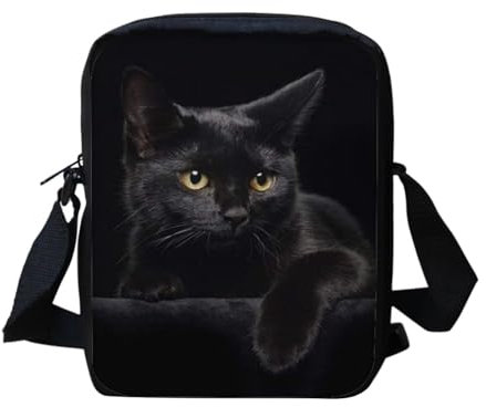 Belidome Kleine Umhängetasche für Damen und Kinder, niedliches Tiermotiv, Katze 3, Einheitsgröße