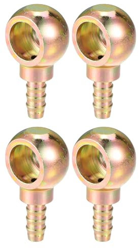 Hihaha Raccord de tuyau à barbure de boulon de banjo, Adaptateur de raccord de ligne de frein et de carburant pour voiture et moto, Métal durable 18mm ID 10mm OD, 4 pcs couleur bronze