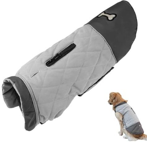 Wasserdichter Hundemantel,Hundewinterweste - Winter Waarm Haustierpullover wasserabweisend | Welpen-Hundemantel mit Rückengurtloch für Camping, Hof, Parks, Wohnzimmer, Reisen